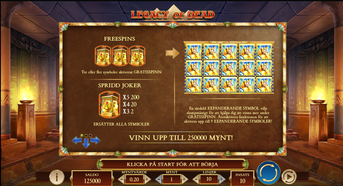 Legacy of Dead freespins